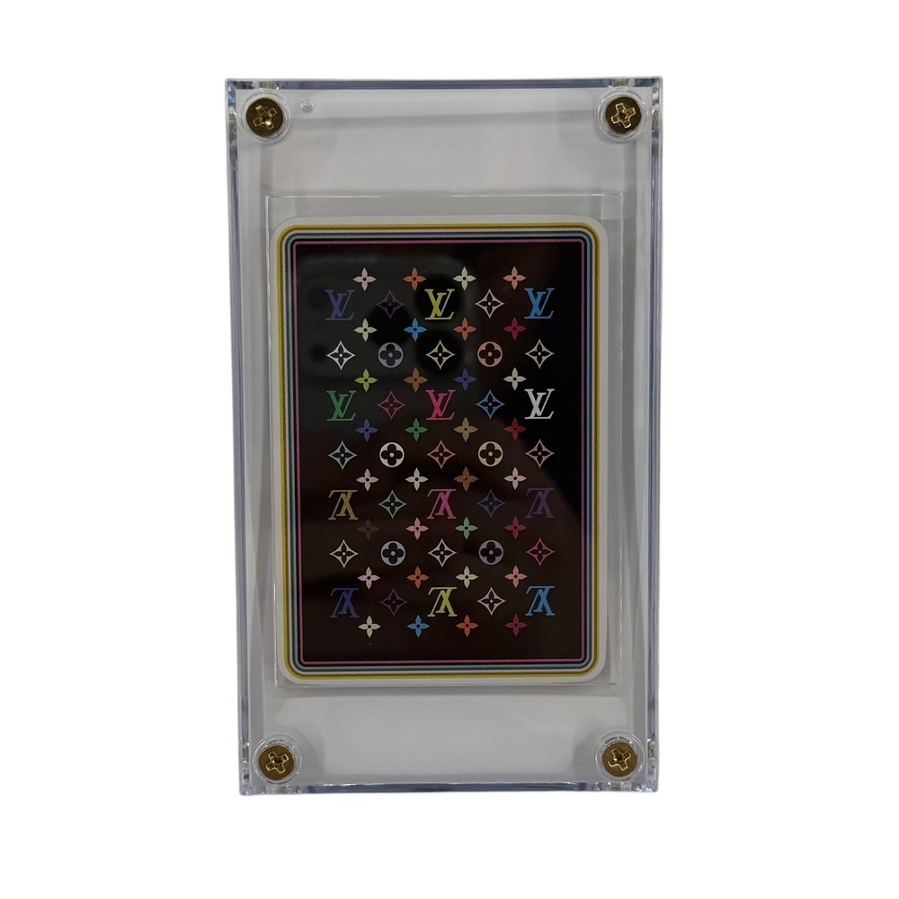 Louis Vuitton Murakami Multicolor Monogram Playing Card 9 of Clubs Acrylic Frame